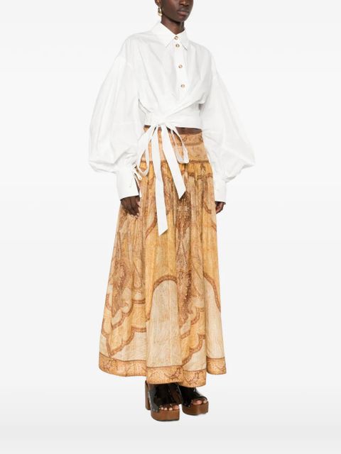 ZIMMERMANN Rebellion balloon-sleeve tie blouse - White - zdjęcie produktu nr 2