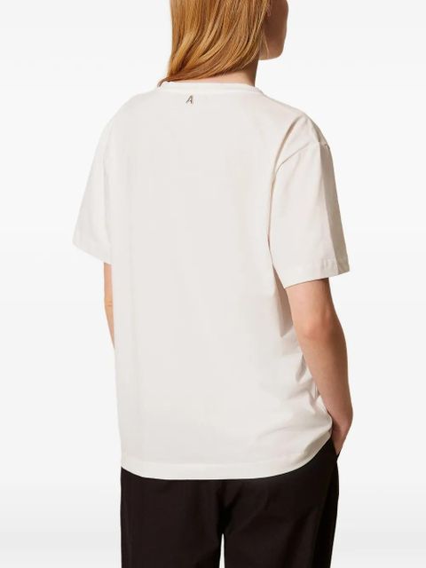 TWINSET heart-print rhinestone T-shirt - White