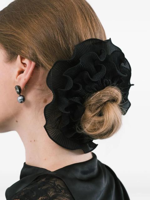 Jennifer Behr Jacinda pleated ruffled hair accessory - Black