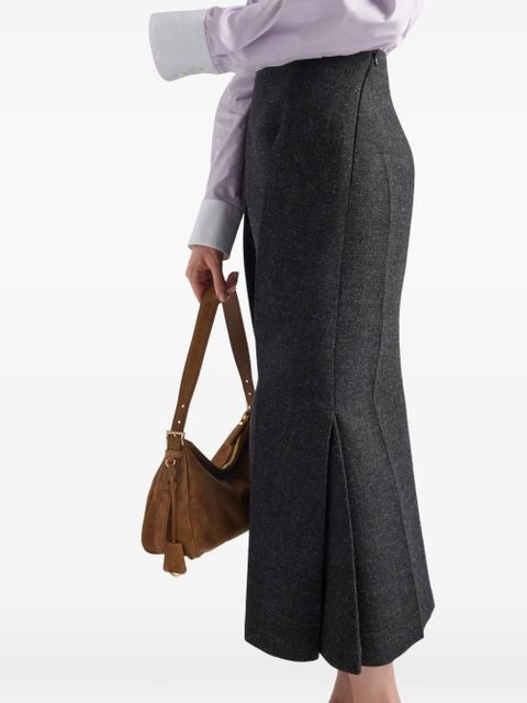 Prada rush-stitch midi skirt - Grey
