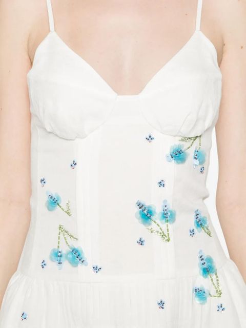 SHUSHU/TONG floral pleated mini dress - White