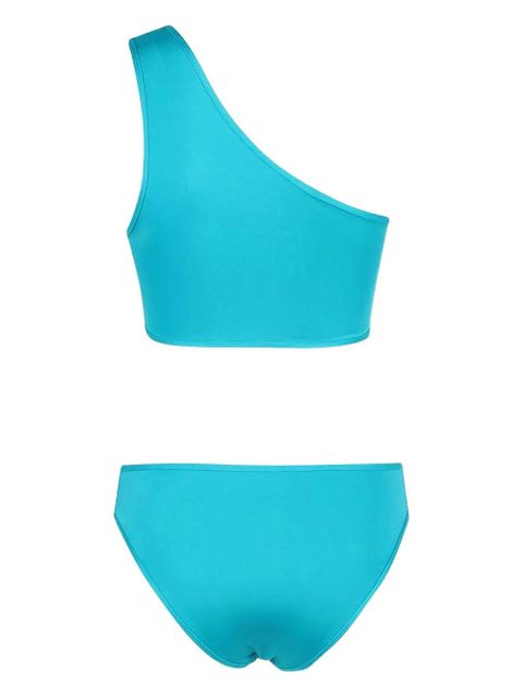 Balmain logo-print one-shoulder bikini - Blue - zdjęcie produktu nr 2