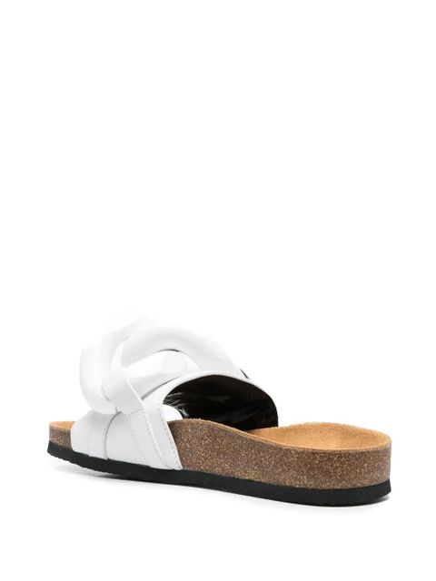 JW Anderson chain-link leather slides - White