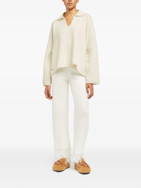 Alanui Finest polo-collar ribbed sweater - White - zdjęcie produktu nr 2