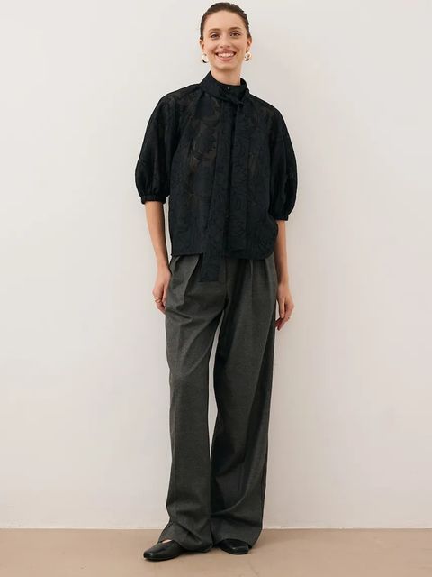 Bizuu koszula AZALEA damskie kolor czarny regular ze stójką AZALEA CZARNY