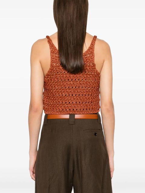 Alanui lurex tank top - Brown