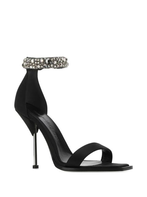 Alexander McQueen satin-embellished sandals - Black - zdjęcie produktu nr 2