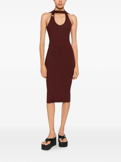 Coperni ribbed-knit halterneck midi dress - Brown - zdjęcie produktu nr 2