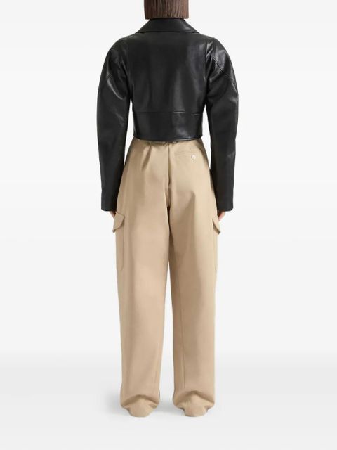 Givenchy cropped leather jacket - Black