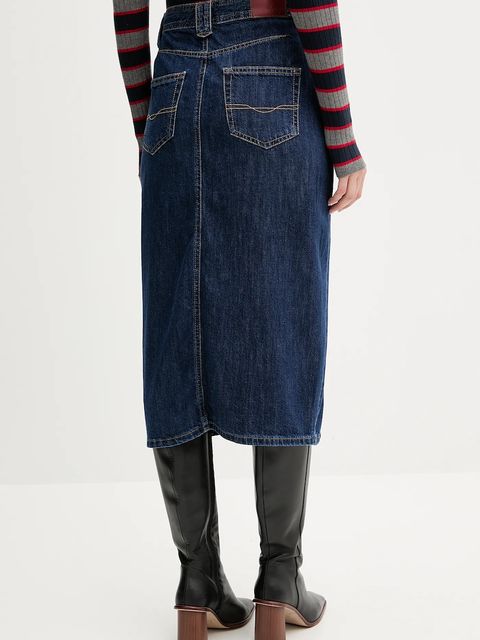 Pepe Jeans spódnica jeansowa kolor niebieski maxi prosta PL9011869