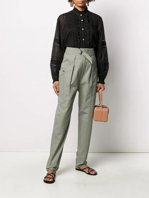 MARANT ÉTOILE high-waisted tapered trousers - Green - zdjęcie produktu nr 2