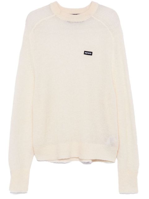 ROTATE BIRGER CHRISTENSEN logo-patch sweater - White - zdjęcie produktu nr 1