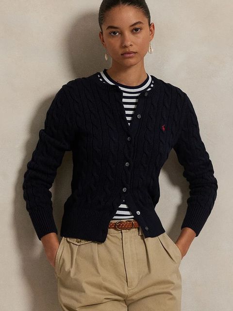 Polo Ralph Lauren kardigan bawełniany kolor granatowy 211891643