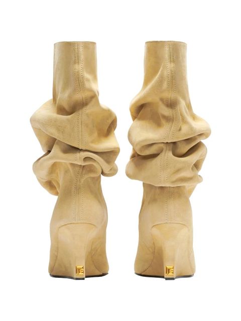 Balmain draped suede Wedge ankle boots - Neutrals