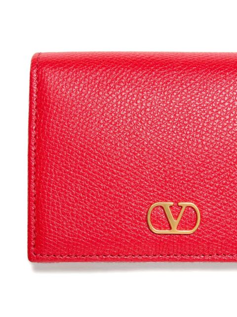 Valentino Garavani grained VLogo-signature wallet - Red