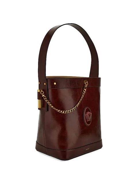 Versace Pivot leather bucket bag - Brown