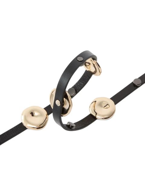 PINKO circular-plaque leather belt - Black