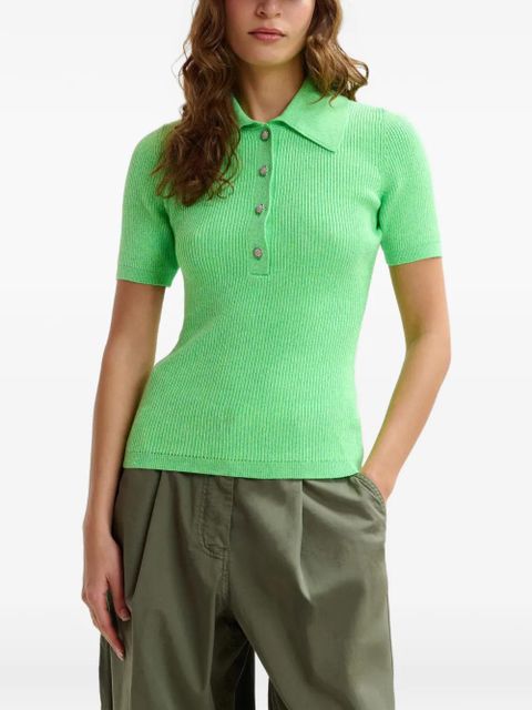 Essentiel Antwerp ribbed polo top - Green
