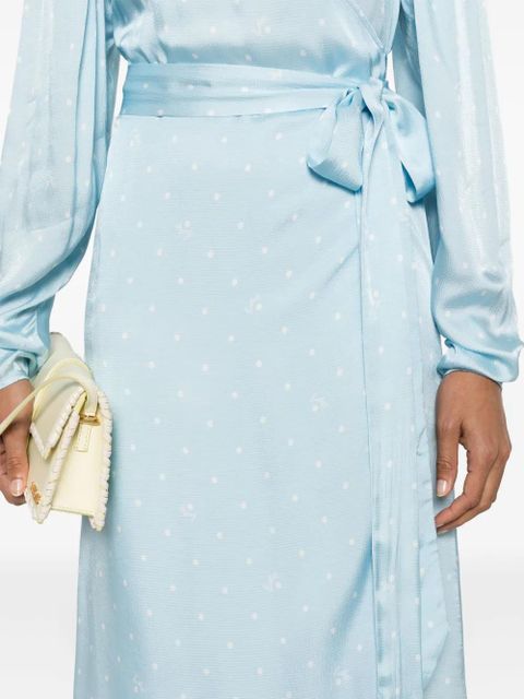 ROTATE BIRGER CHRISTENSEN polka-dot wrap dress - Blue