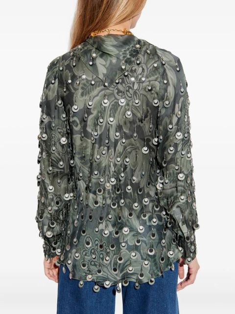 ETRO embellished floral blouse - Green