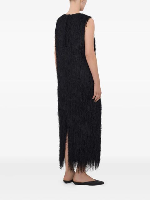 LouLou de Saison Tiwa fringed midi dress - Black
