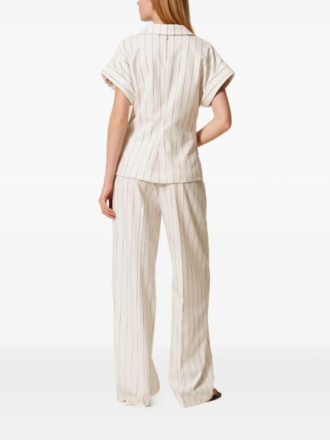 TWINSET pinstripe palazzo trousers - White