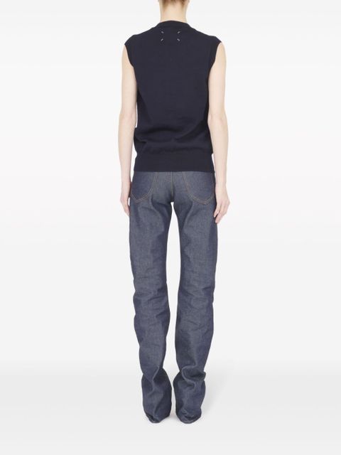 Maison Margiela intarsia-knit wool vest - Blue