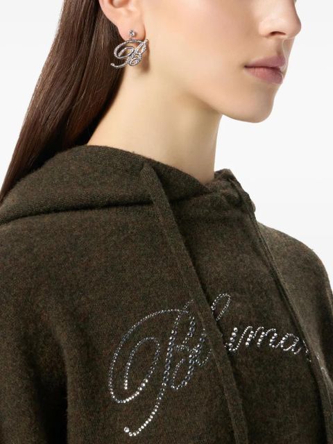 Blumarine crystal-logo earrings - Silver