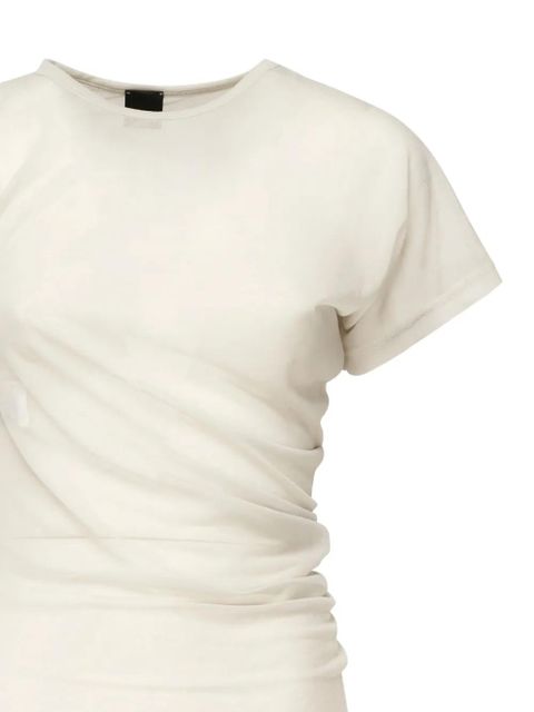 PINKO asymmetric-sleeve draped top - Neutrals