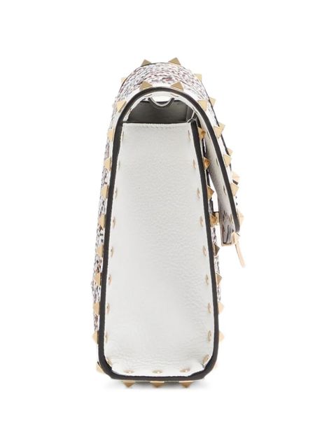 Valentino Garavani Rockstud small shoulder bag in woven fabric - Blue