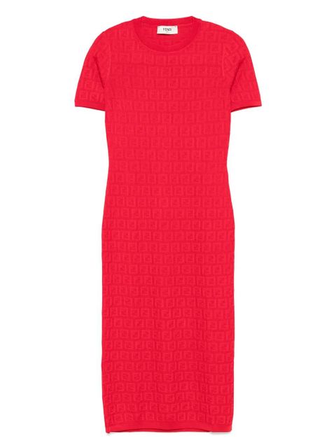 FENDI FF-jacquard dress - Red - zdjęcie produktu nr 1
