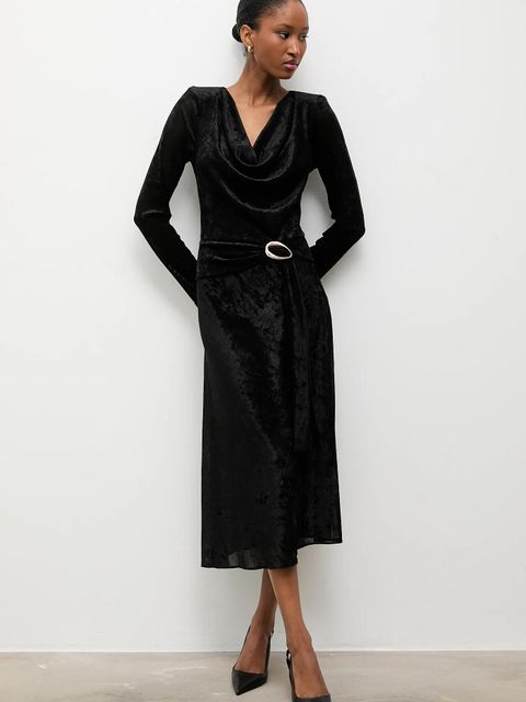 Answear.LAB sukienka kolor czarny midi rozkloszowana - zdjęcie produktu nr 1