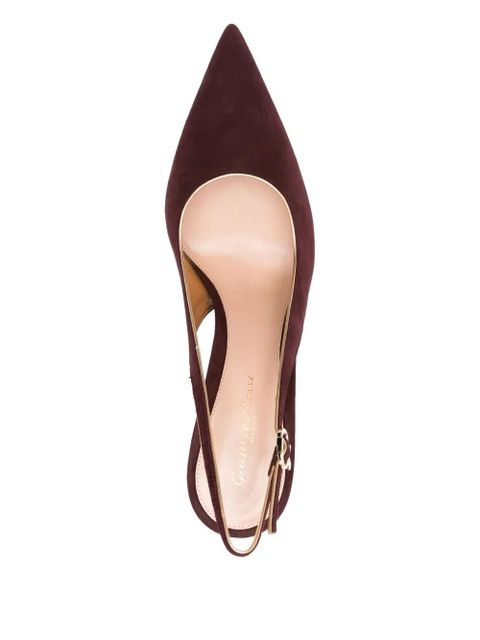 Gianvito Rossi 95mm Sling suede pumps - Brown