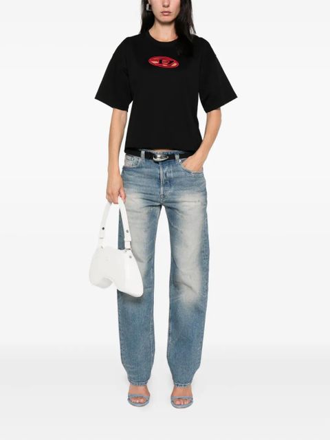 Diesel logo crew-neck top - Black