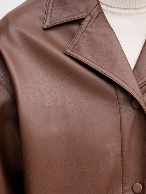 Calvin Klein Jeans koszula damska kolor brązowy relaxed z kołnierzykiem klasycznym LV044D165G