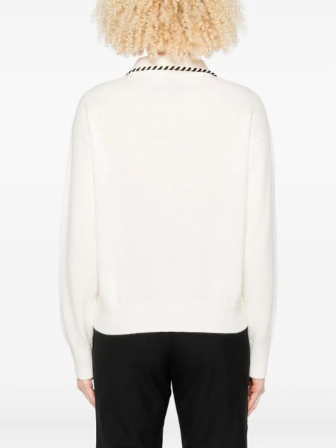 SANDRO braided-trims polo top - Neutrals