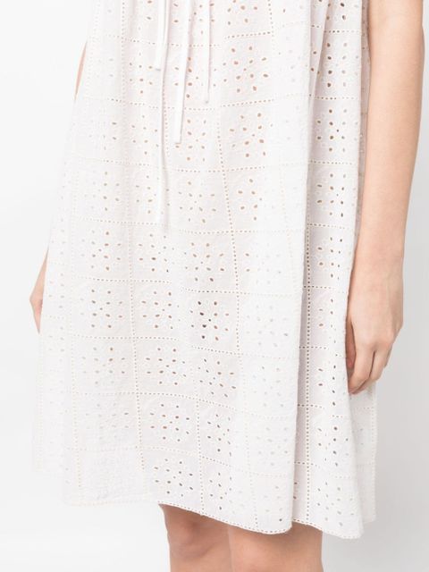 GANNI broderie-anglaise cotton minidress - White