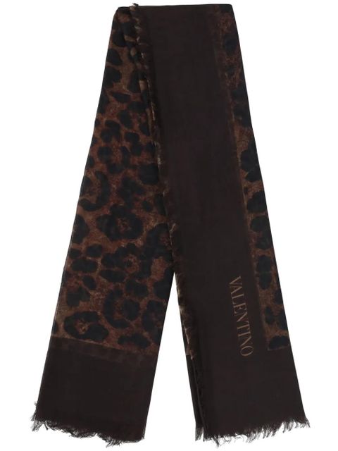Valentino Garavani leopard-print scarf - Brown - zdjęcie produktu nr 1