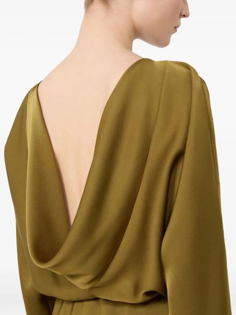 Max Mara satin belted maxi dress - Green