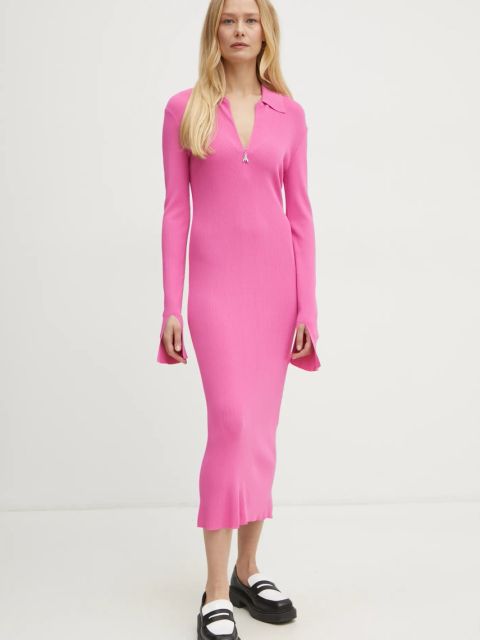 Patrizia Pepe sukienka kolor różowy midi dopasowana 8A1491 K078