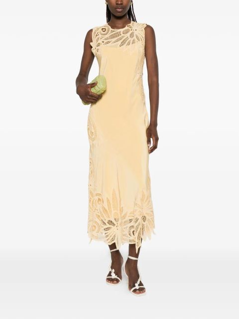 Ulla Johnson Idra lace-detail midi dress - Yellow - zdjęcie produktu nr 2