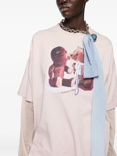 Acne Studios teddy-bear-print T-shirt - Pink
