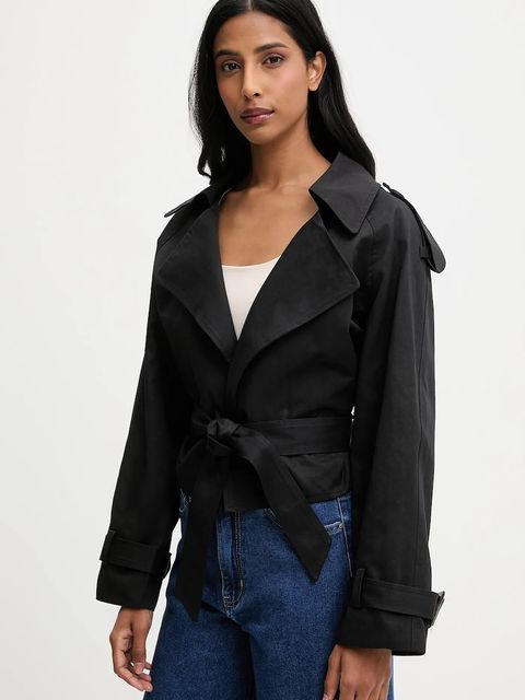 Answear.LAB kurtka kolor czarny przejściowa oversize - zdjęcie produktu nr 1