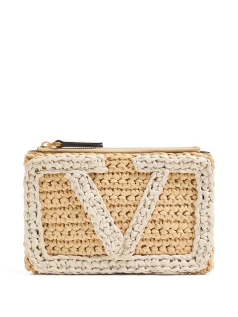 Valentino Garavani small Viva Superstar logo-detailed clutch bag - Neutrals - zdjęcie produktu nr 1
