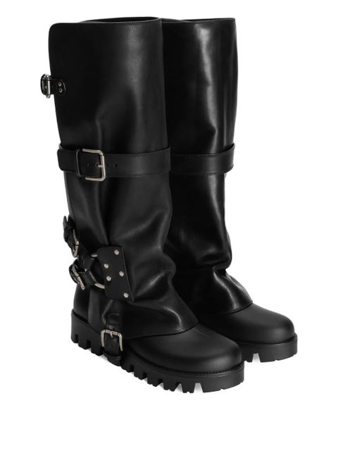 Dolce & Gabbana buckle-strap biker boots - Black