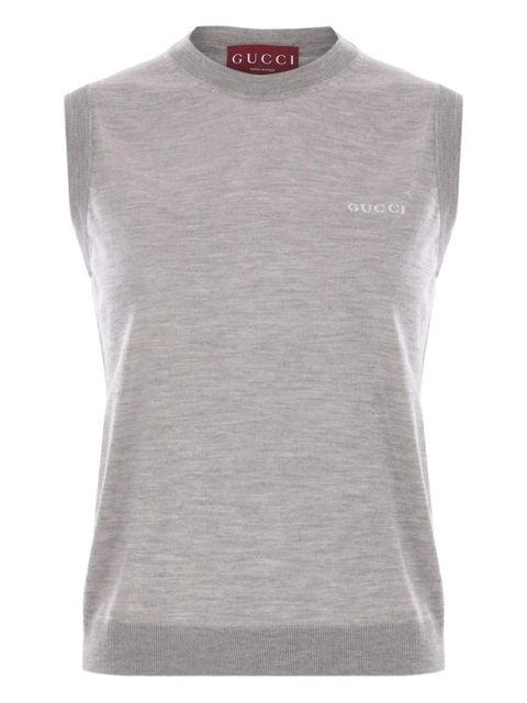 Gucci logo-intarsia vest - Grey - zdjęcie produktu nr 1