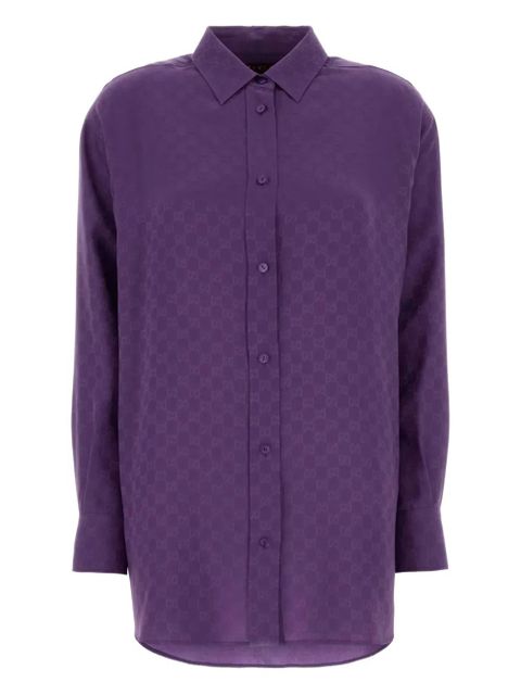 Gucci GG jacquard silk shirt - Purple - zdjęcie produktu nr 1