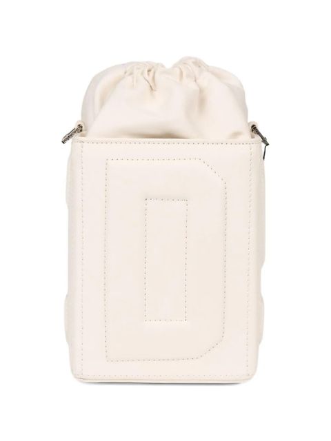 GCDS logo-embossed shoulder bag - White