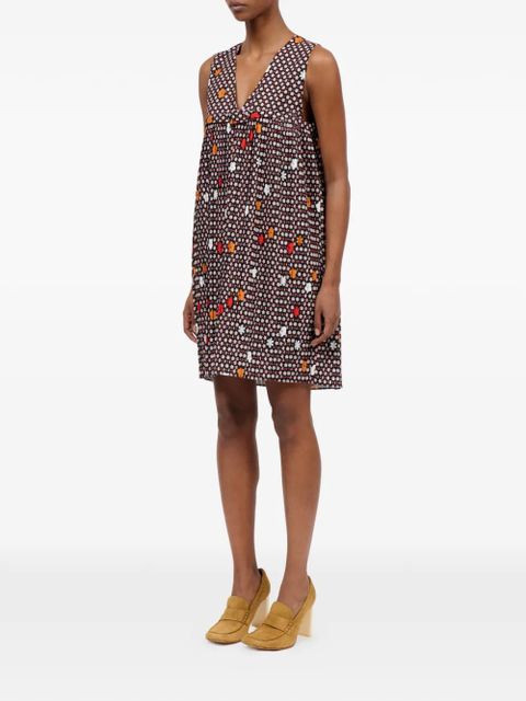 MM6 Maison Margiela V-neck floral-print mini dress - Red