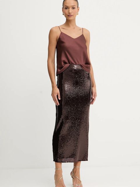 Patrizia Pepe spódnica kolor bordowy maxi prosta 8G0491 J326 - zdjęcie produktu nr 2